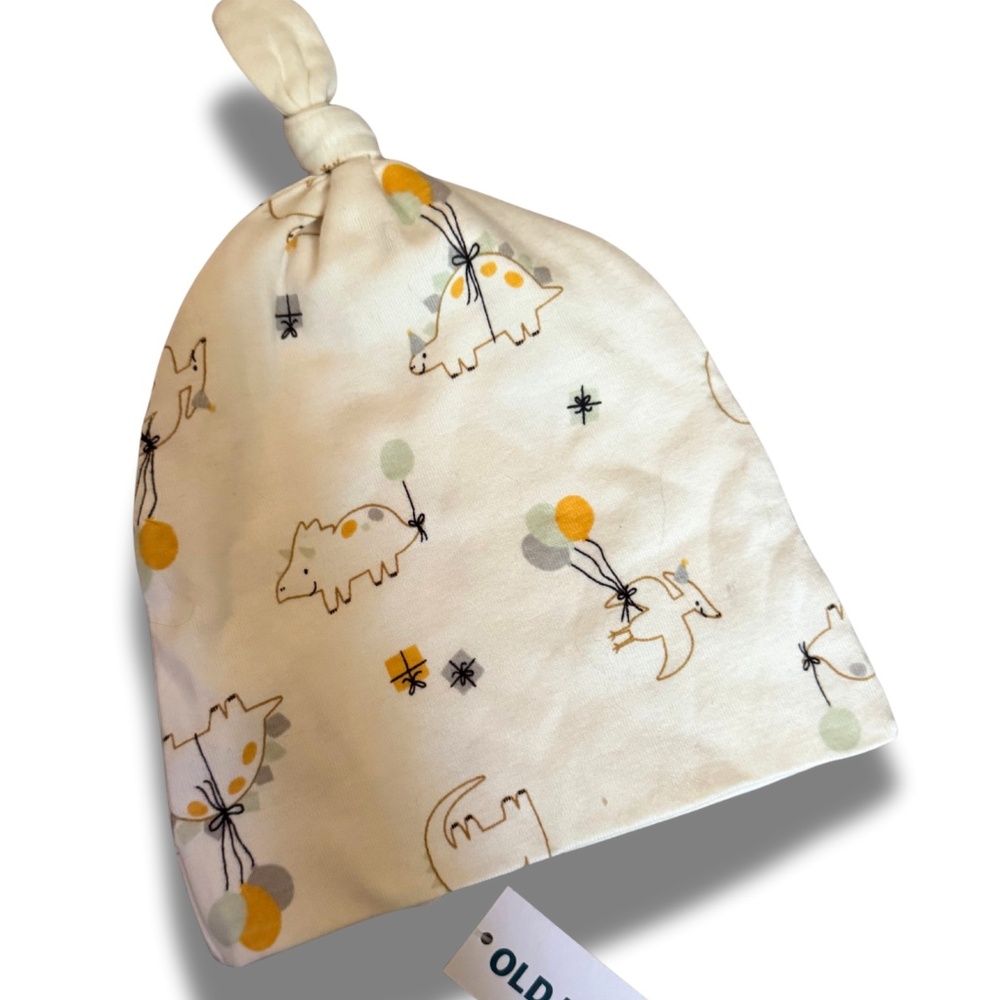 Old Navy Baby Knotted Hat (NTW) – Dino & Balloon Print – 6-9M
